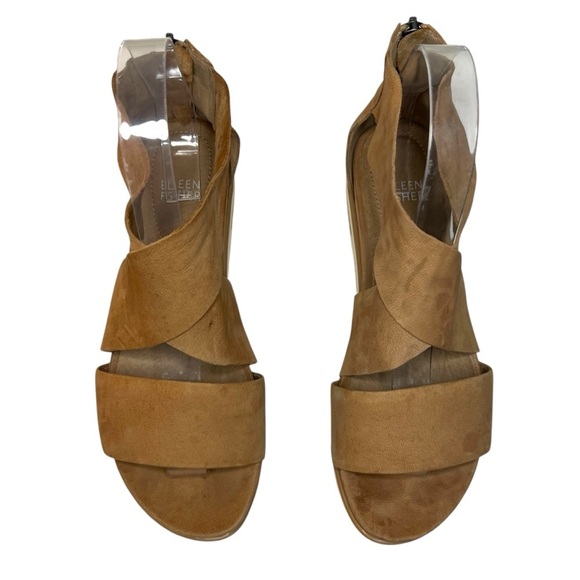 EILEEN FISHER Sport Tumbled Leather Sneaker Sandal in Honey Size 7.5 - Picture 3 of 11